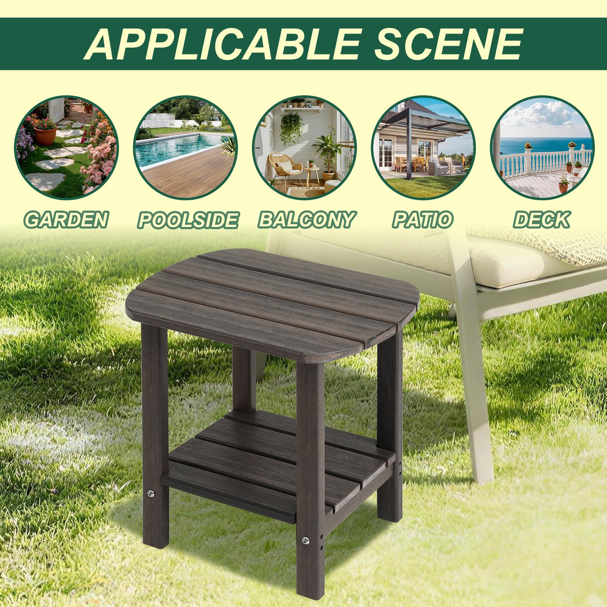 LZRS durable outdoor table withstands seasons of use without peeling.