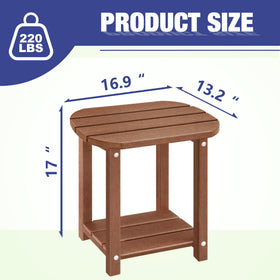 LZRS outdoor end table weatherproof HDPE sculpture beside seating area.