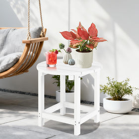 LZRS poolside table white stands up to splashes and sun