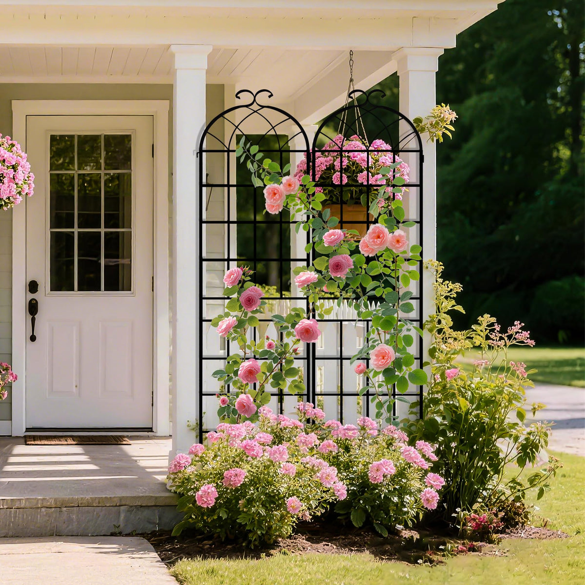 LZRS rose trellis 83in tall provides sturdy support for ivy and vines