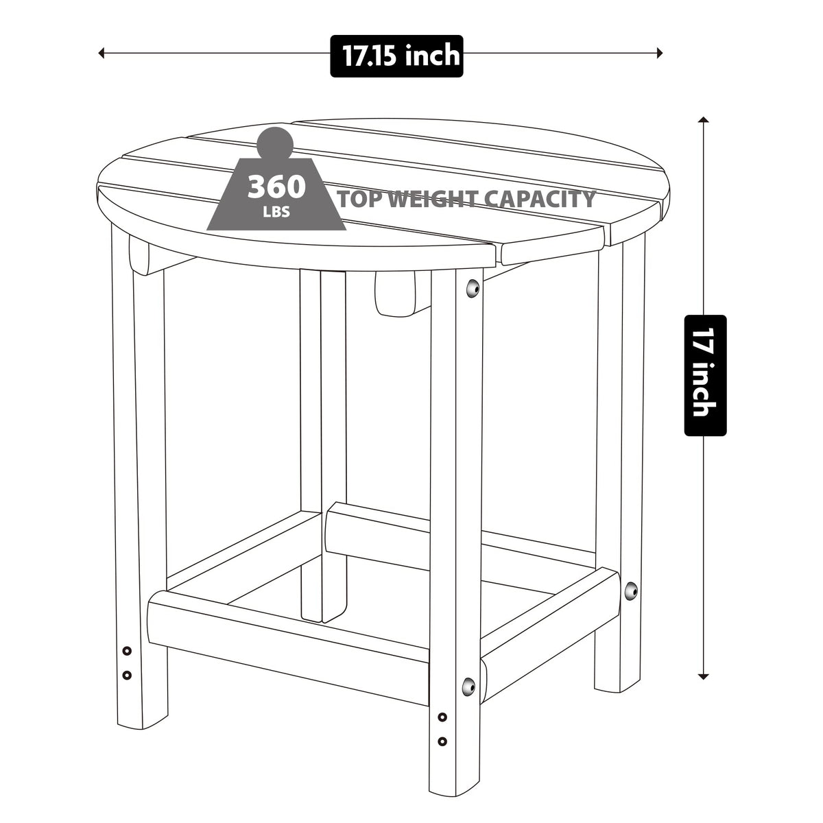 LZRS navy blue outdoor table adds color and weather resistance to any patio