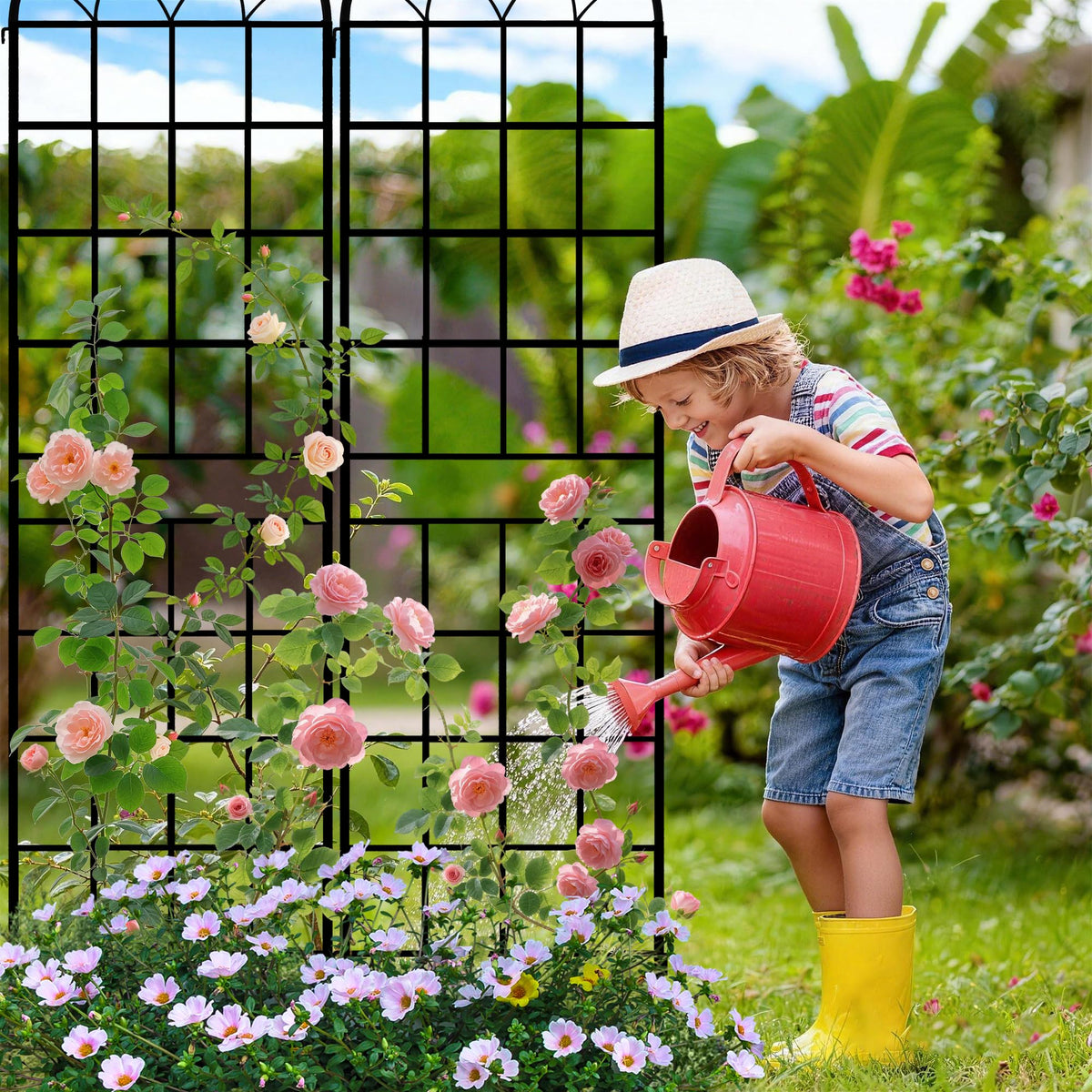 LZRS weather-resistant arch trellis withstands rain, wind, and sun