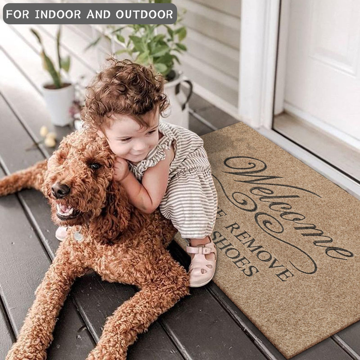 Lzuso entryway mat catching dirt and moisture at the doorstep.