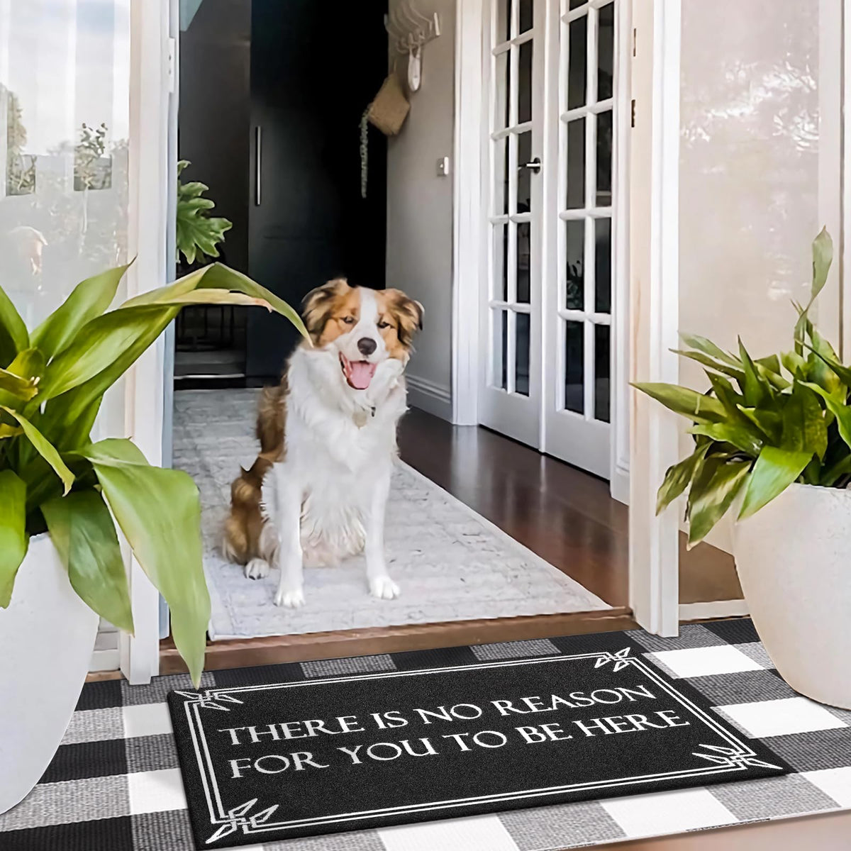 Lzuso outdoor indoor use mat fits under most doors.