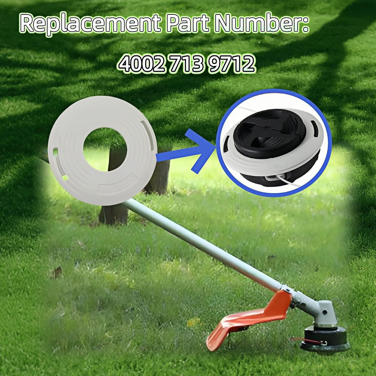 LZXQYMX trimmer head cap made from durable ABS for outdoor use.