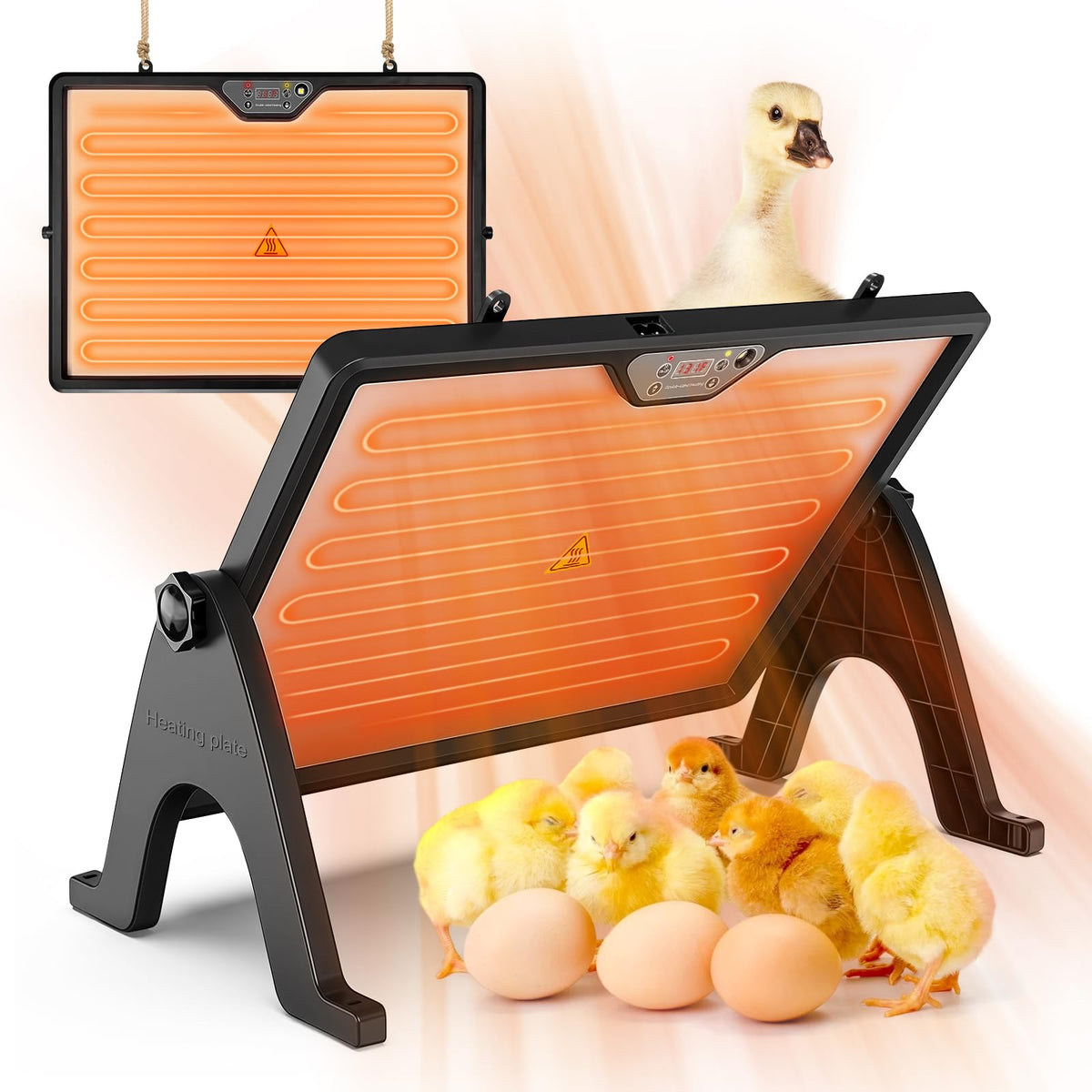 M-CONFETTI-DEN chicken coop heater 360° rotation distributes even warmth.