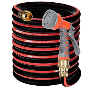M JJYPET kink-free garden hose 75ft with brass fittings for easy watering