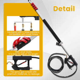 M MINGLE gutter wand at 30 degree angle for precise gutter cleaning.