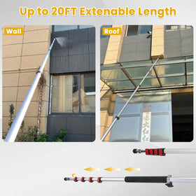 M MINGLE gutter wand at 60 degree angle for broad sweep cleaning.