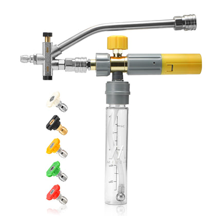 M MINGLE Mini Foam Cannon bottle mouth provides secure snap-on attachment for quick, mess-free setup.