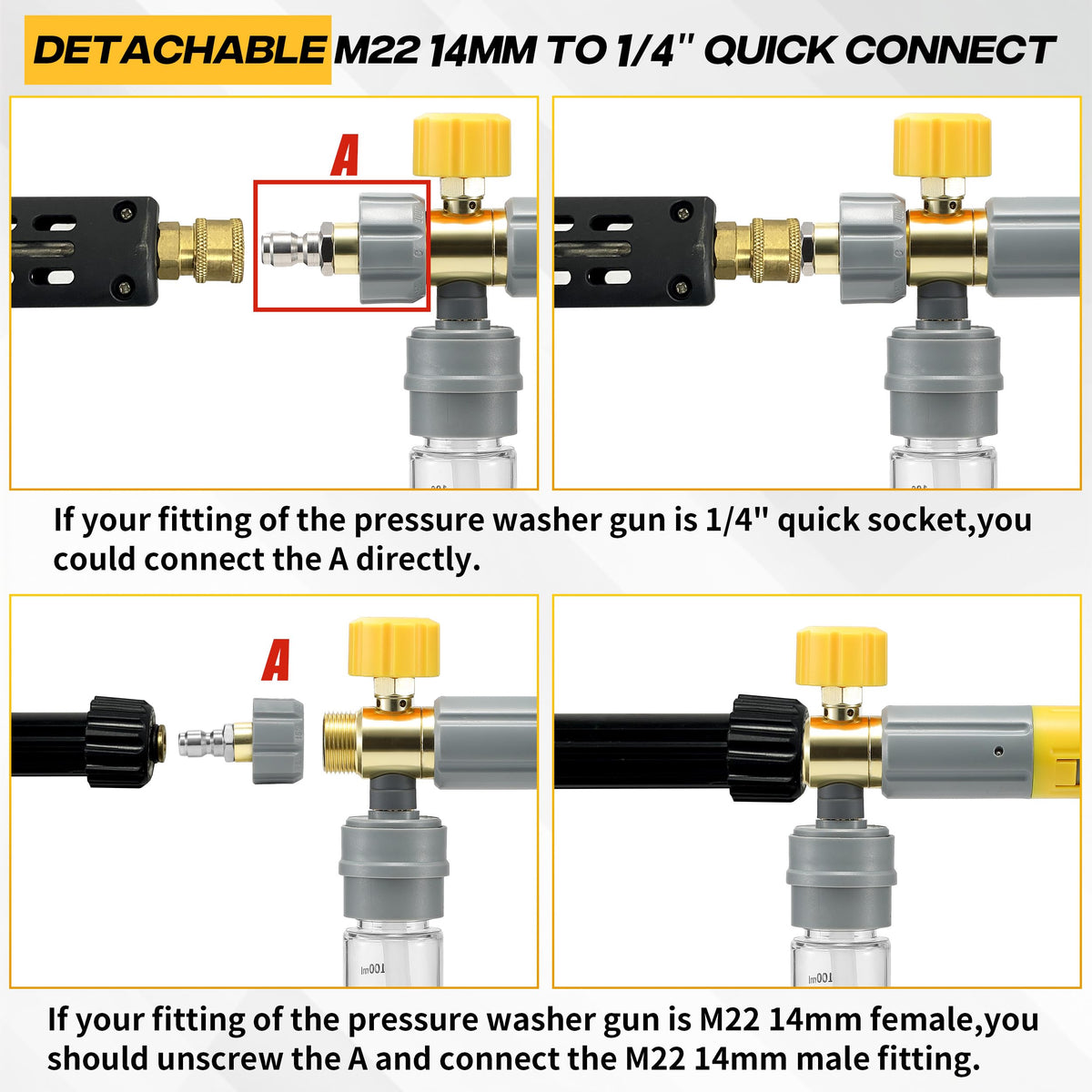 M MINGLE Mini Foam Cannon car-wash setup supports portable detailing anywhere.