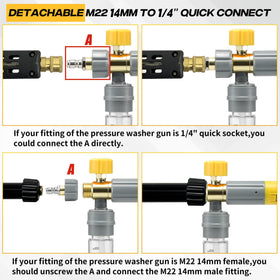 M MINGLE Mini Foam Cannon car-wash setup supports portable detailing anywhere.