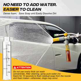 M MINGLE Mini Foam Cannon foam level knob lets you tailor foam intensity.