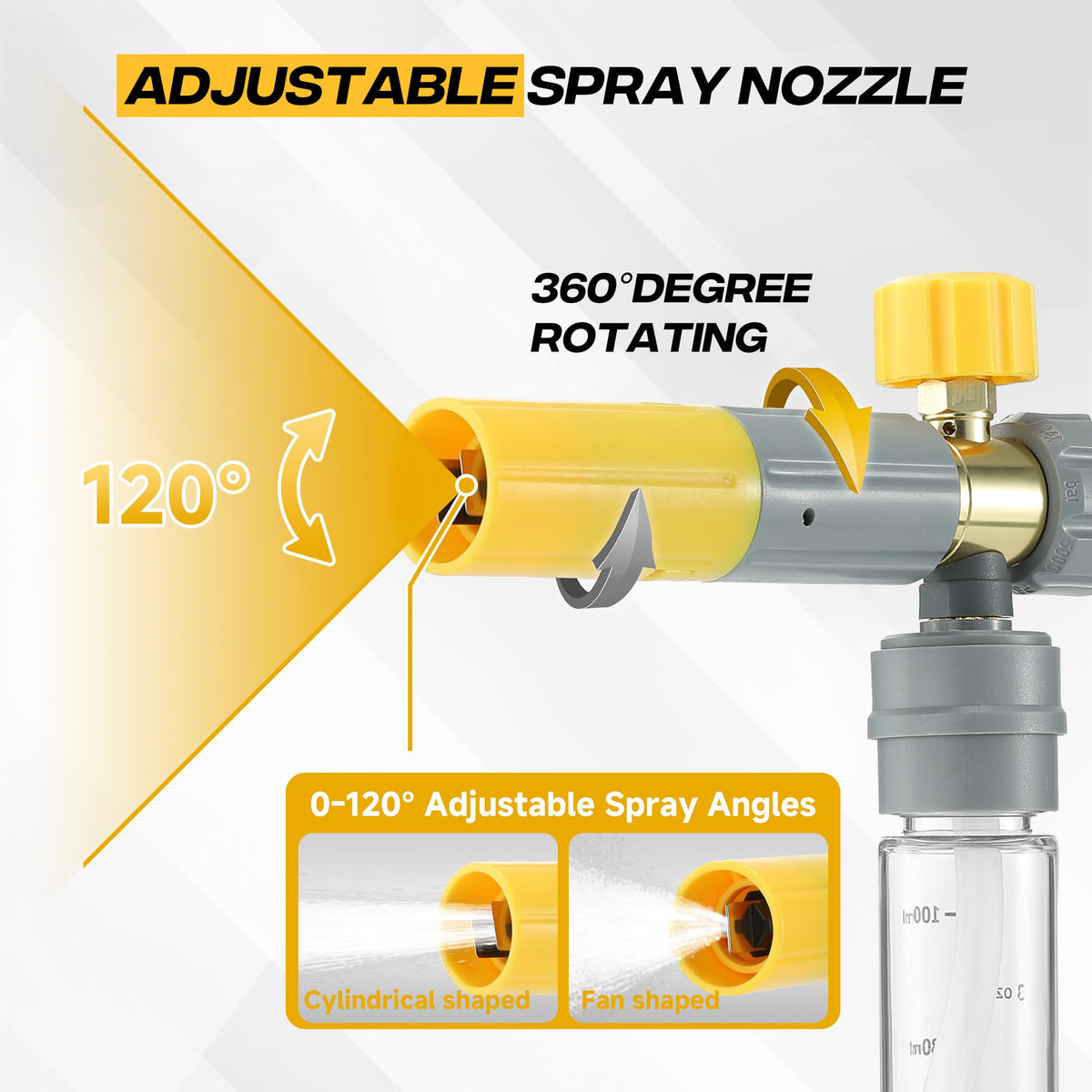 M MINGLE Mini Foam Cannon transparent bottle lets you monitor soap level.