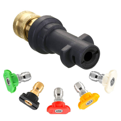 M MINGLE gun adapter enabling universal 1/4-inch quick connect for versatile cleaning.
