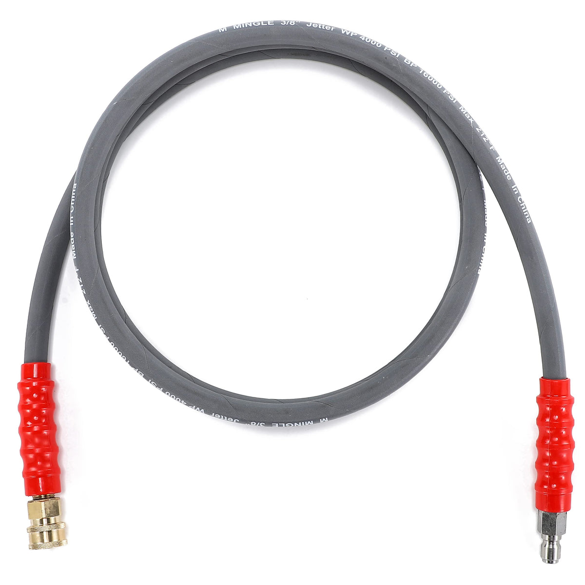 M MINGLE 10 ft jumper hose facilitates easy pump-to-reel linkage during setups