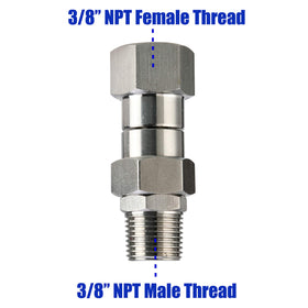 M MINGLE swivel enables 360-degree rotation to reduce hose strain