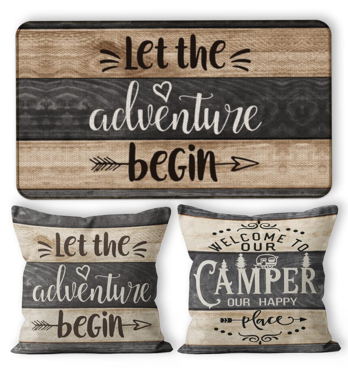 M-Qizi camper decor doormat 17x30 with non-slip surface welcomes guests at the RV entry