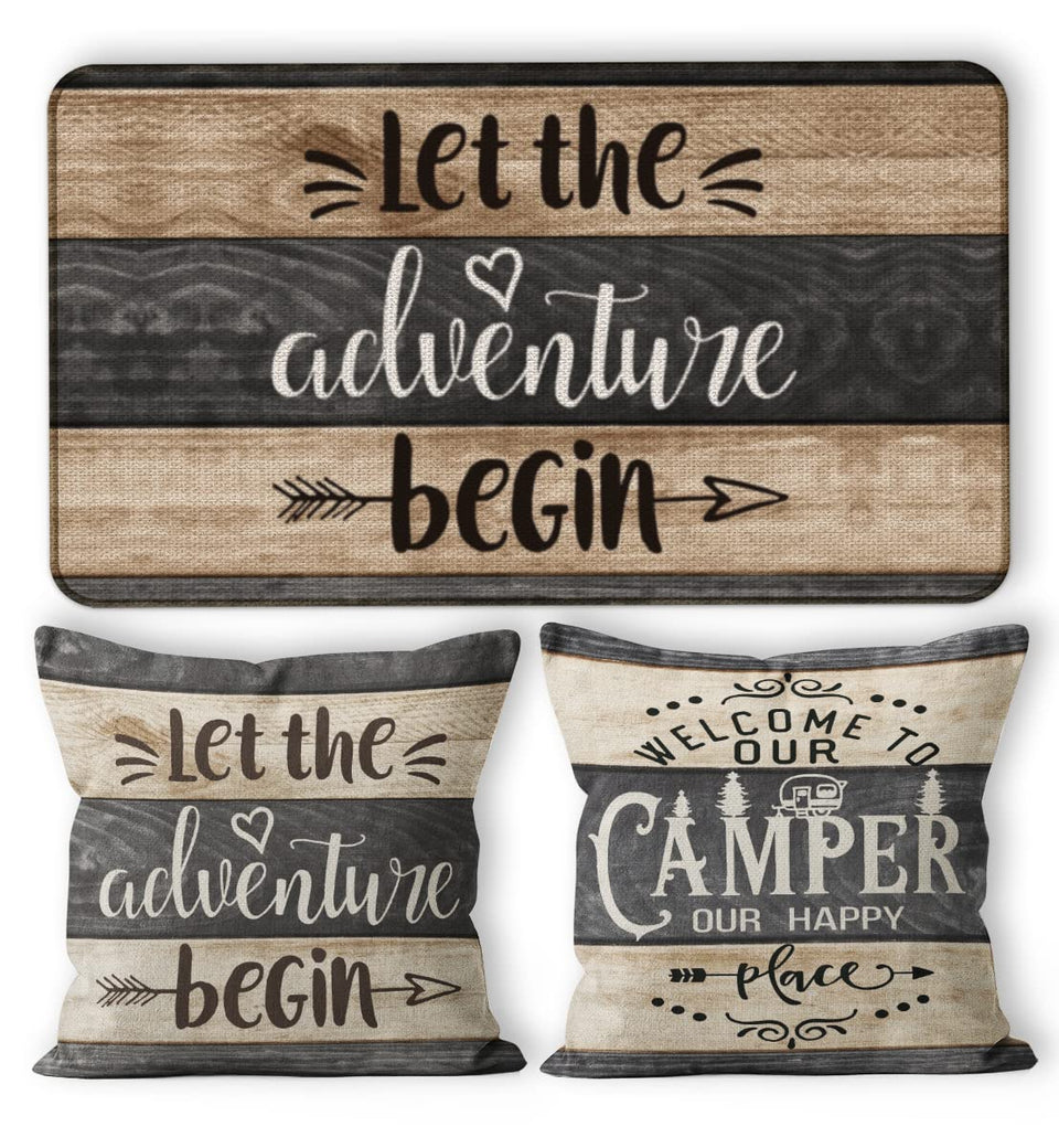 M-Qizi camper decor doormat 17x30 with non-slip surface welcomes guests at the RV entry