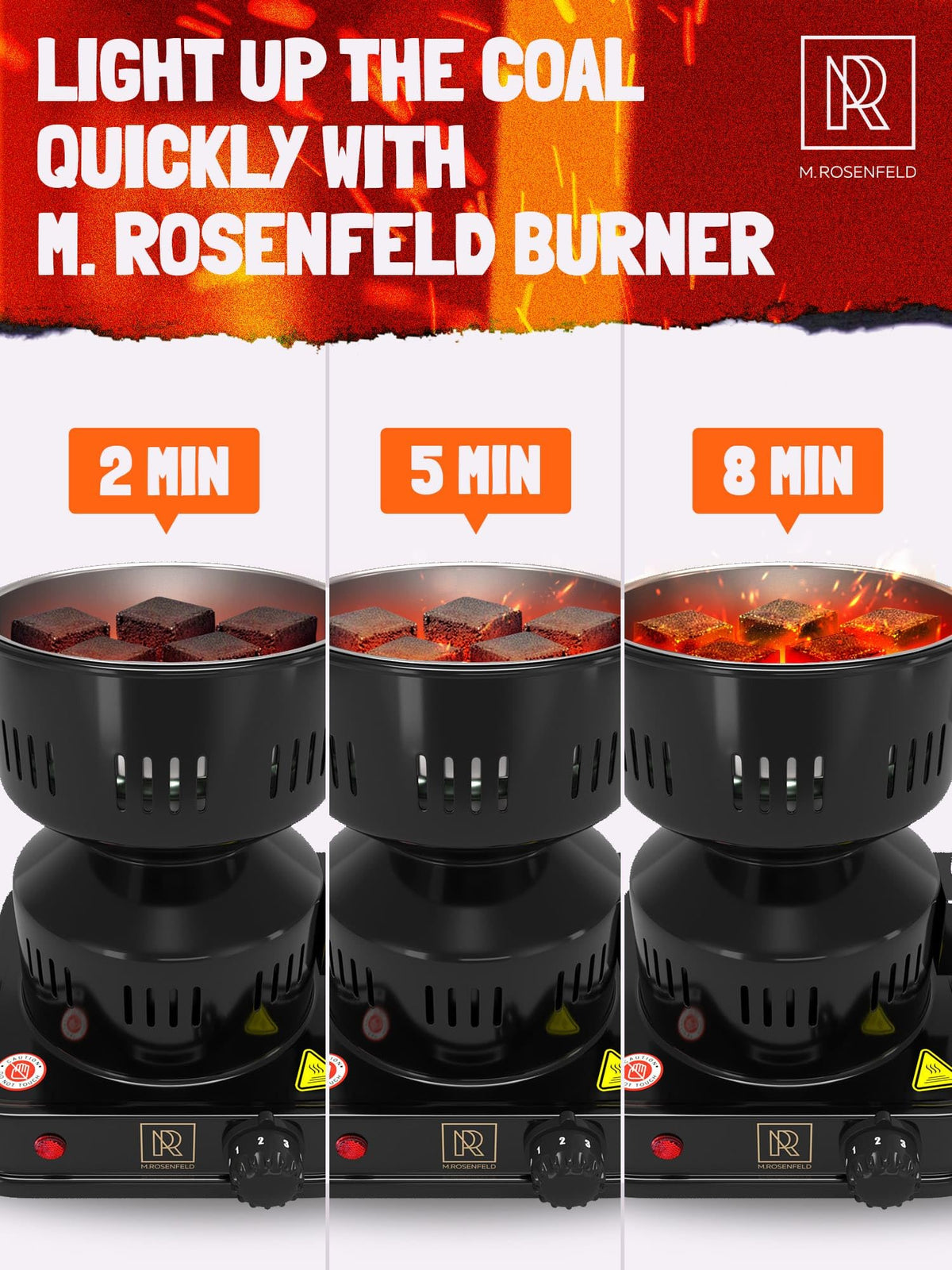M. ROSENFELD PRO 2-in-1 basket handle doubles as tongs for shifting coals