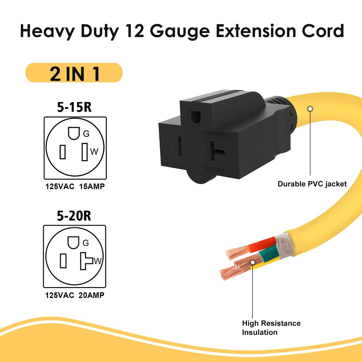 M1A2 T-Blade adapter cord for 120V appliance connections.