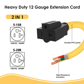 M1A2 T-Blade adapter cord for 120V appliance connections.
