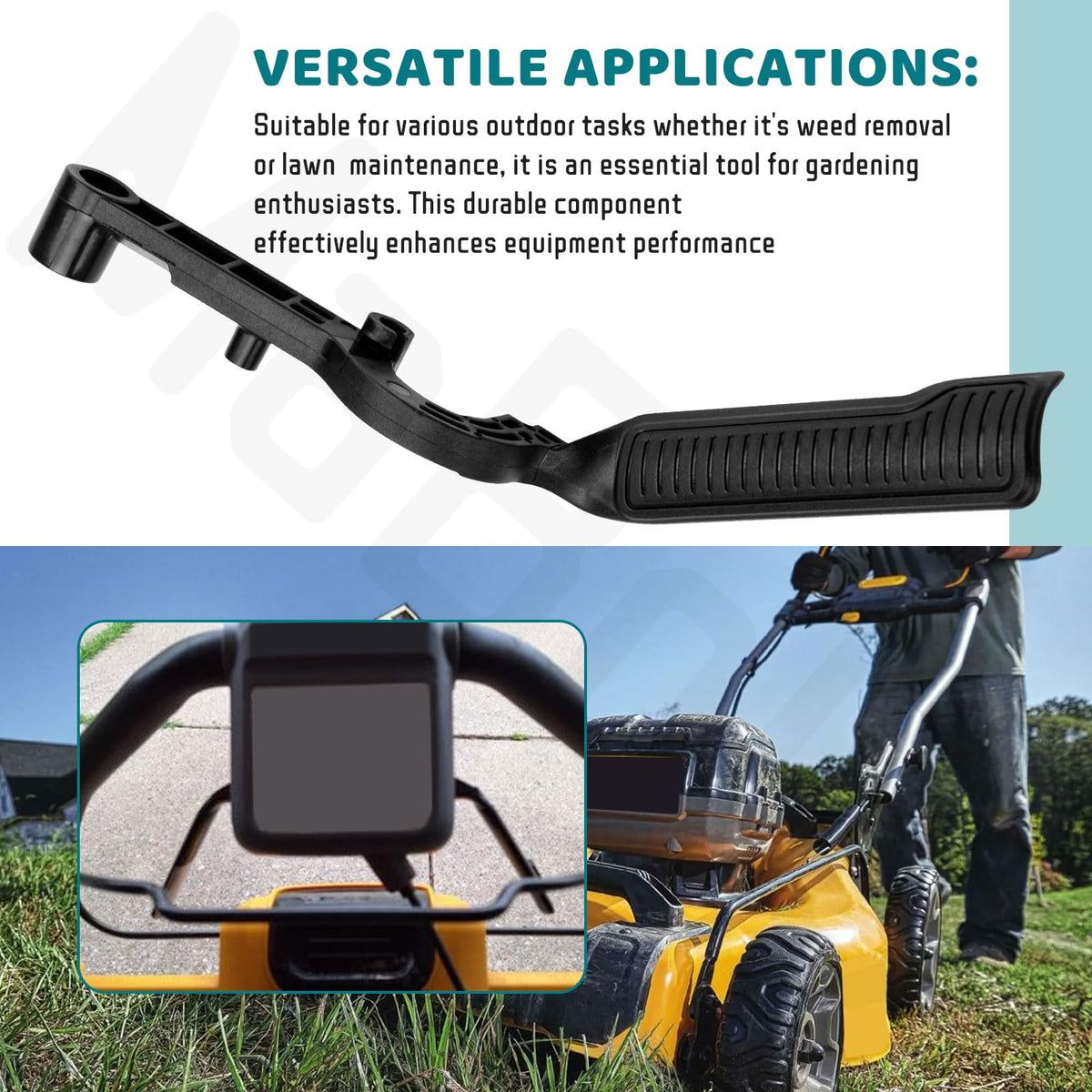 1-lever package simplifies quick replacement for De-Walt mowers