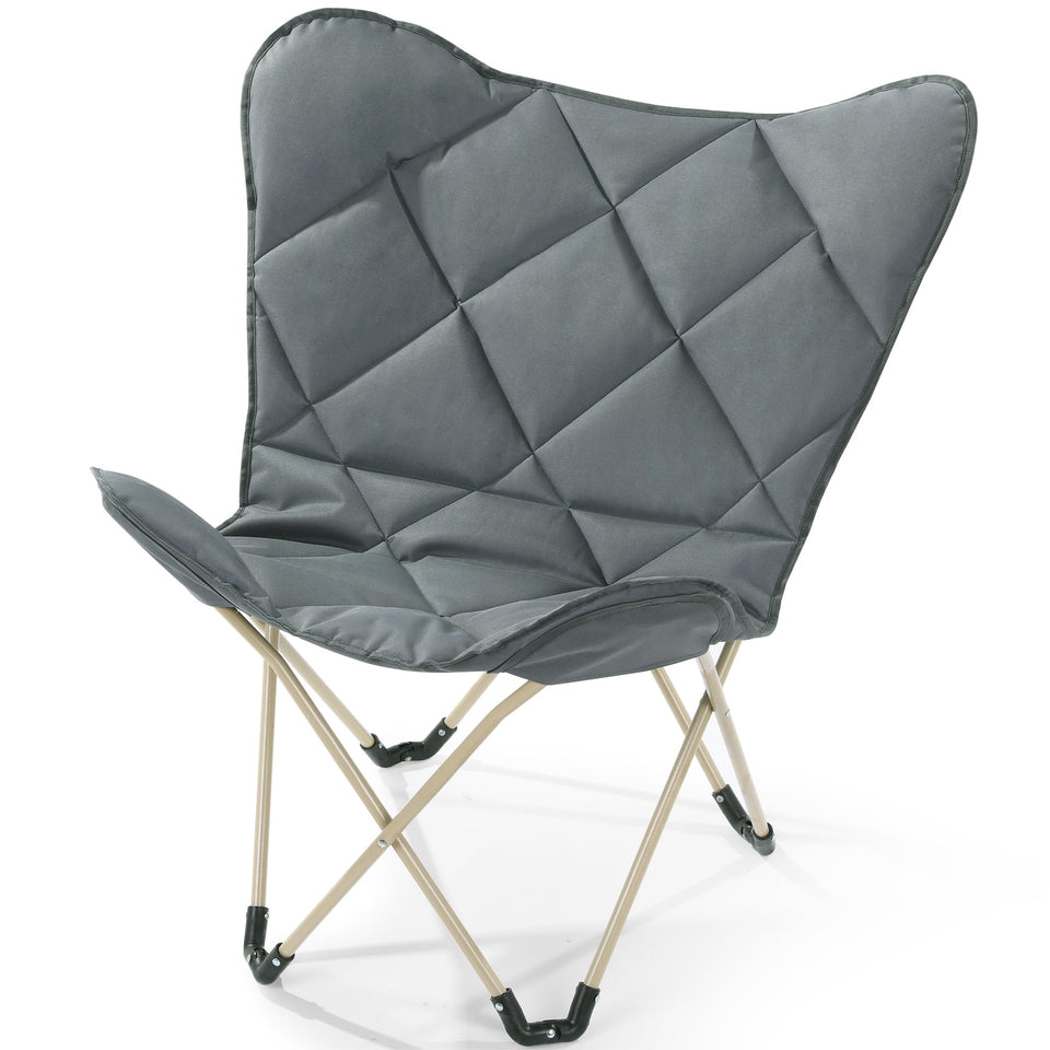 MABOZOO butterfly chair cover front view with gray waterproof fabric for outdoor use.
