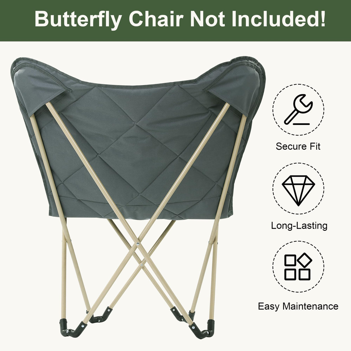 MABOZOO butterfly chair cover installation pockets enable quick fit.