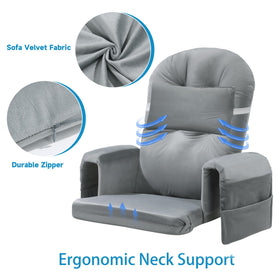 MABOZOO ottoman cushion with straps keeps footrest secure.