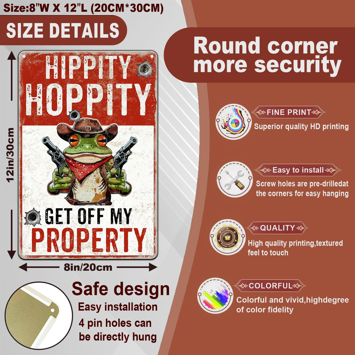 macago cowboy frog design: bold outdoor motif to deter trespassers