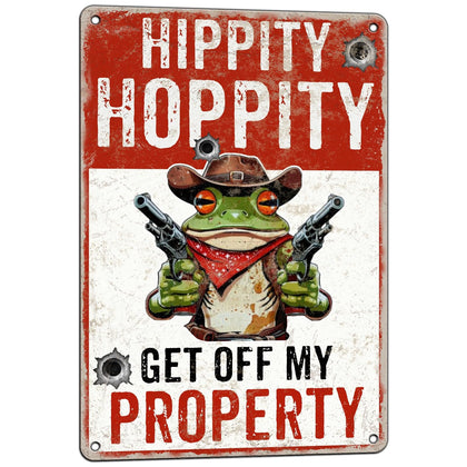 macago frog decor sign hippity hoppity: playful yard warning that's hard to miss