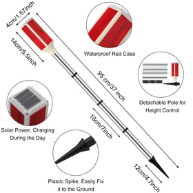 Macarrie driveway marker red pole assembly with adjustable height setup