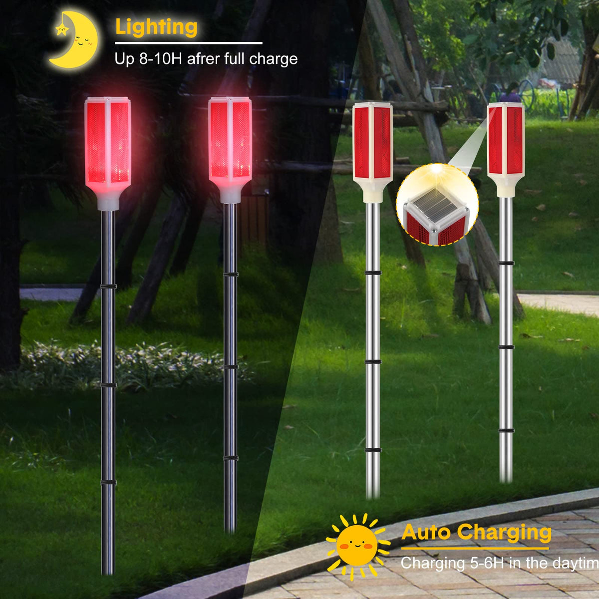 Macarrie reflective driveway marker red reflecting light for road safety