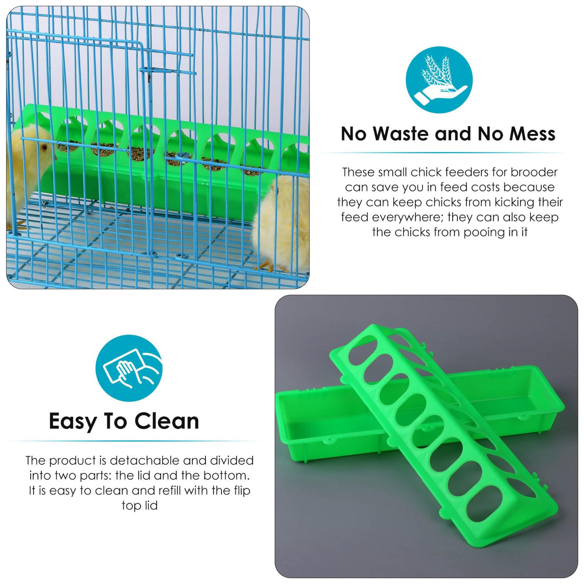 MACGOAL easy-clean feeder stands freely for quick maintenance.