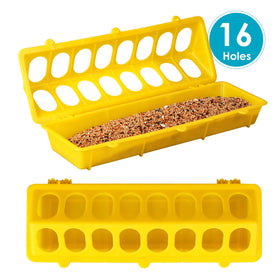 MACGOAL outdoor yellow feeder suited for brooder or yard.