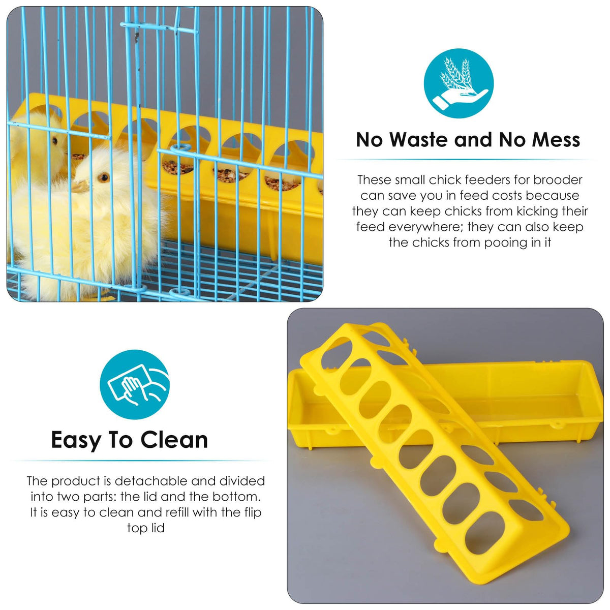 Durable polyethylene MACGOAL feeder for chickens, quail, pigeons.