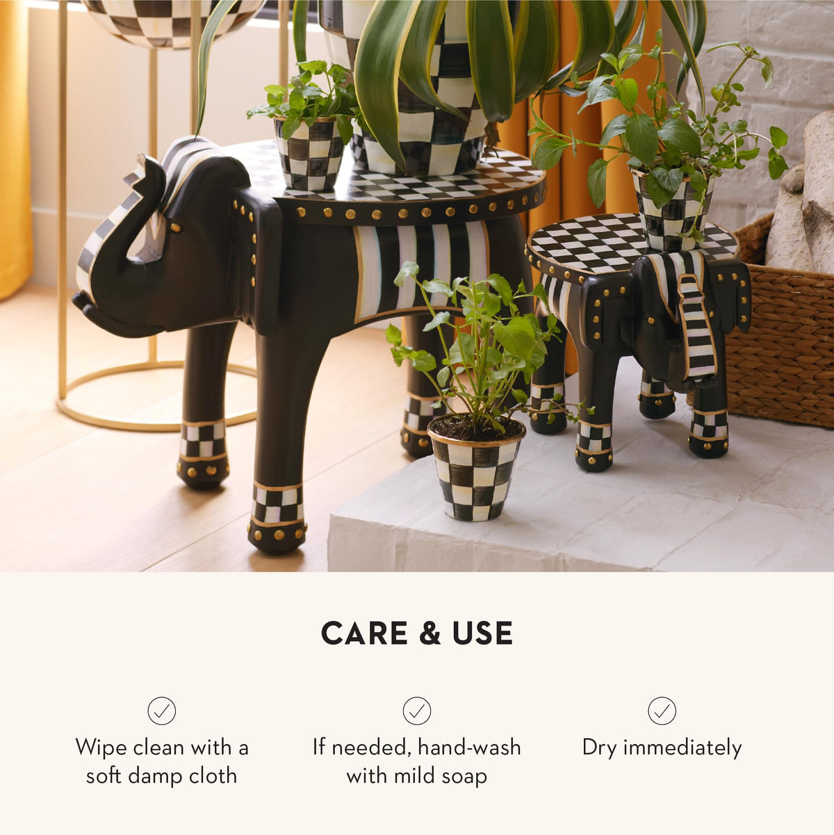 MacKenzie-Childs gift-ready herb pots ideal for weddings or housewarmings.