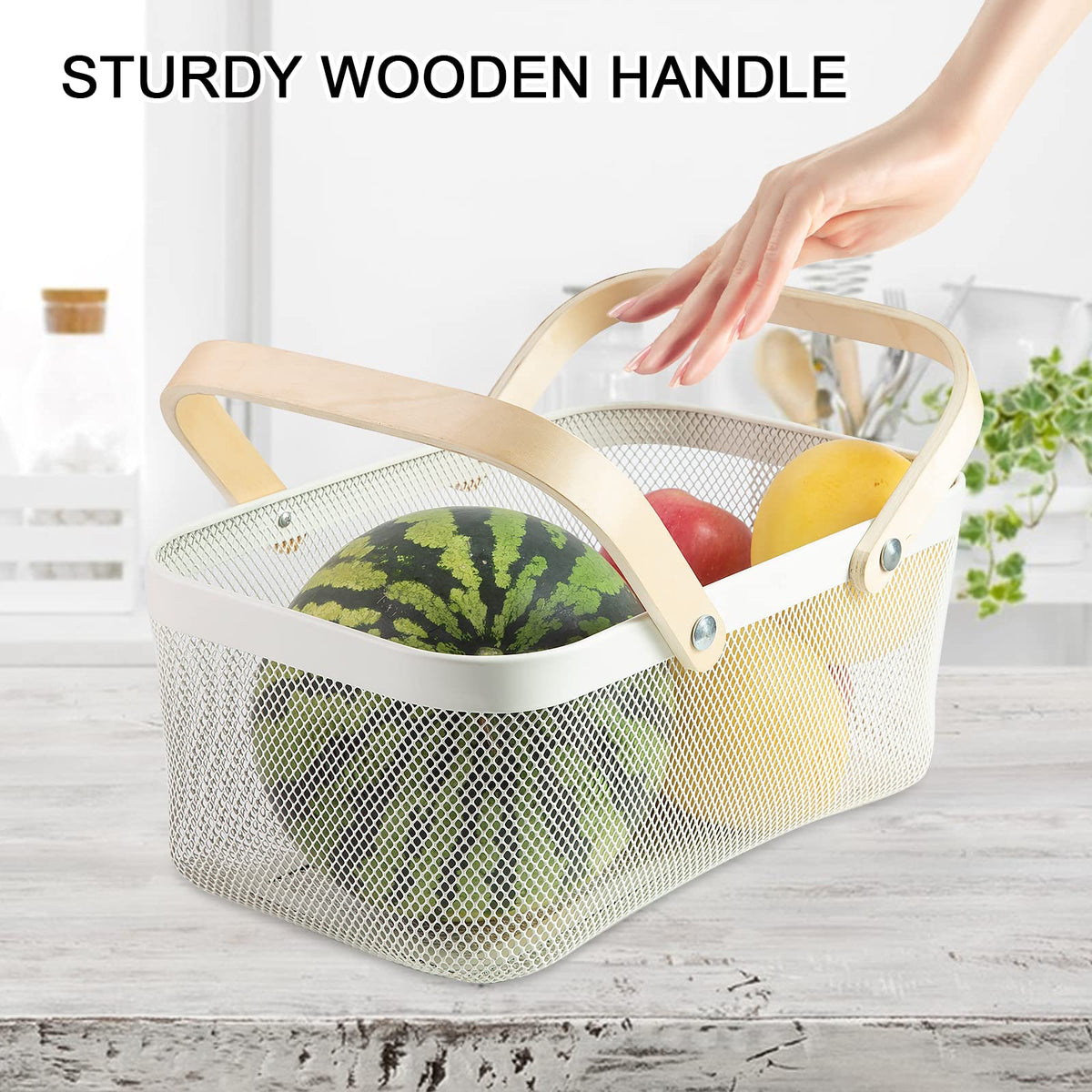 MACOIOR square-base basket sits steadily on a shelf