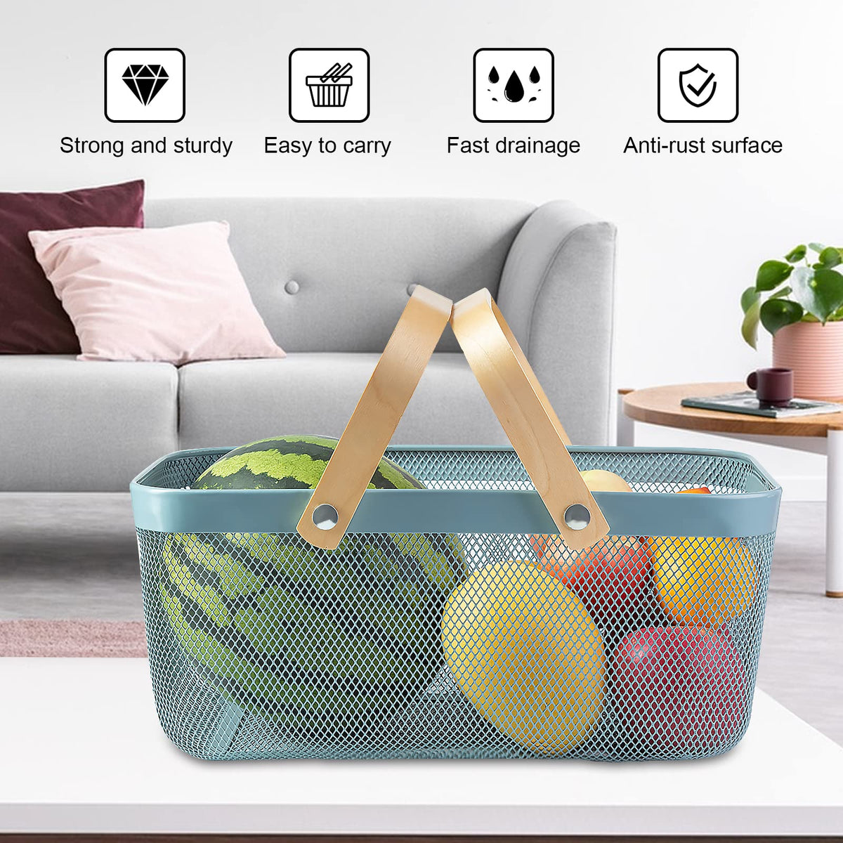 MACOIOR square-base basket sits sturdy on any surface