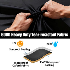 MACOVO 600D waterproof fabric close-up demonstrates durable rain protection