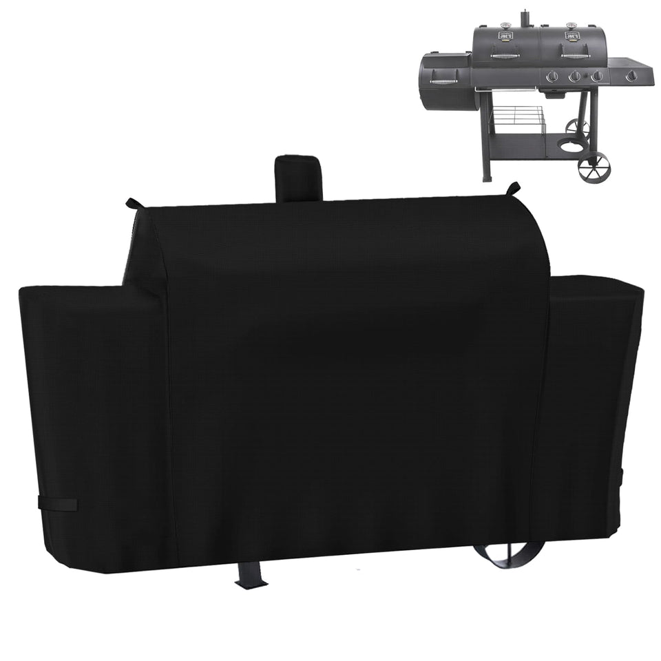 MACOVO grill cover for Oklahoma Joe's Longhorn front view shows snug fit