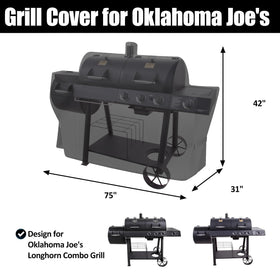 MACOVO Longhorn grill cover side view with straps for wind resistance