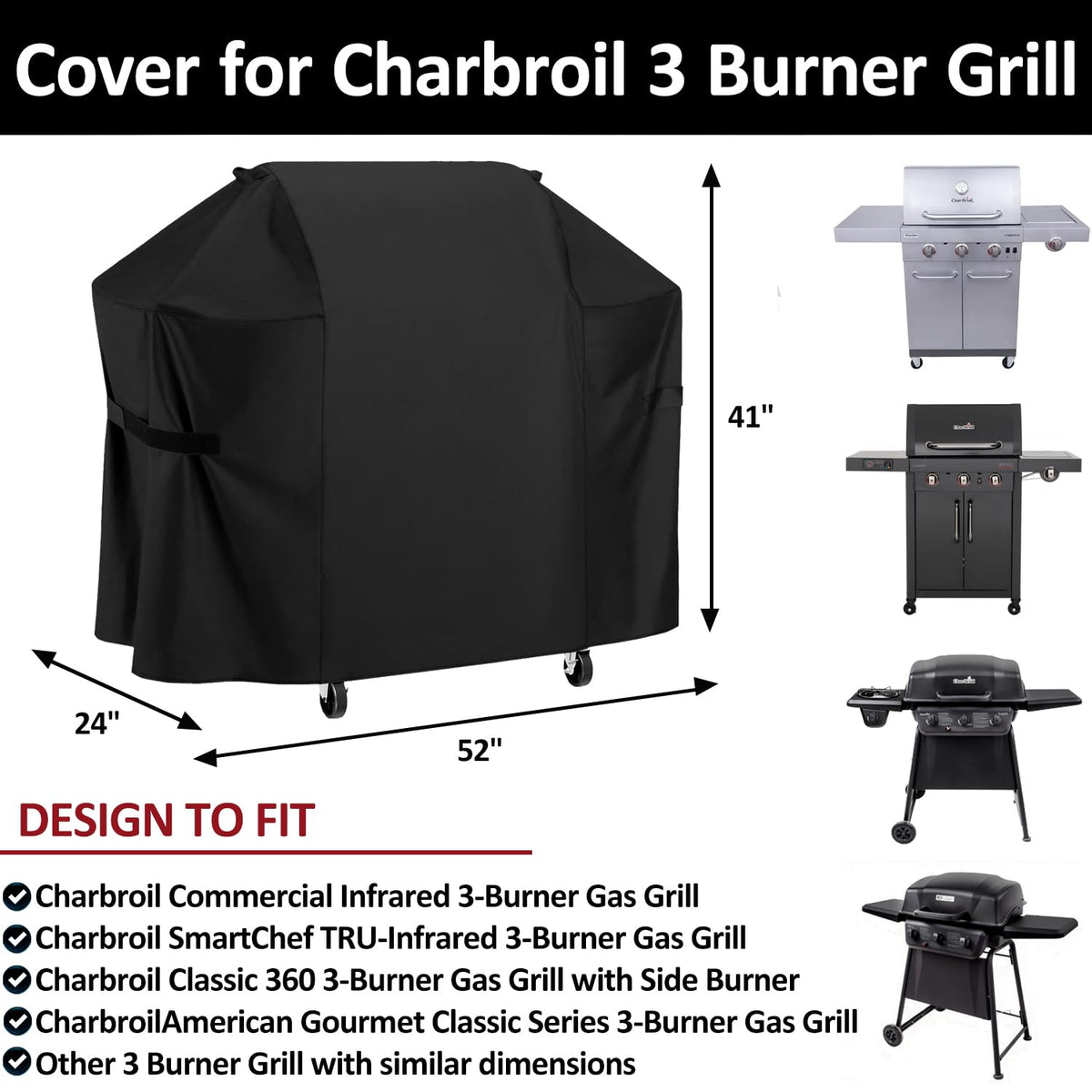 MACOVO 600D cover shields grill from sun and wear.