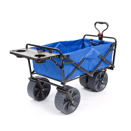 MacSports All Terrain Wagon open with side table for beach day setup