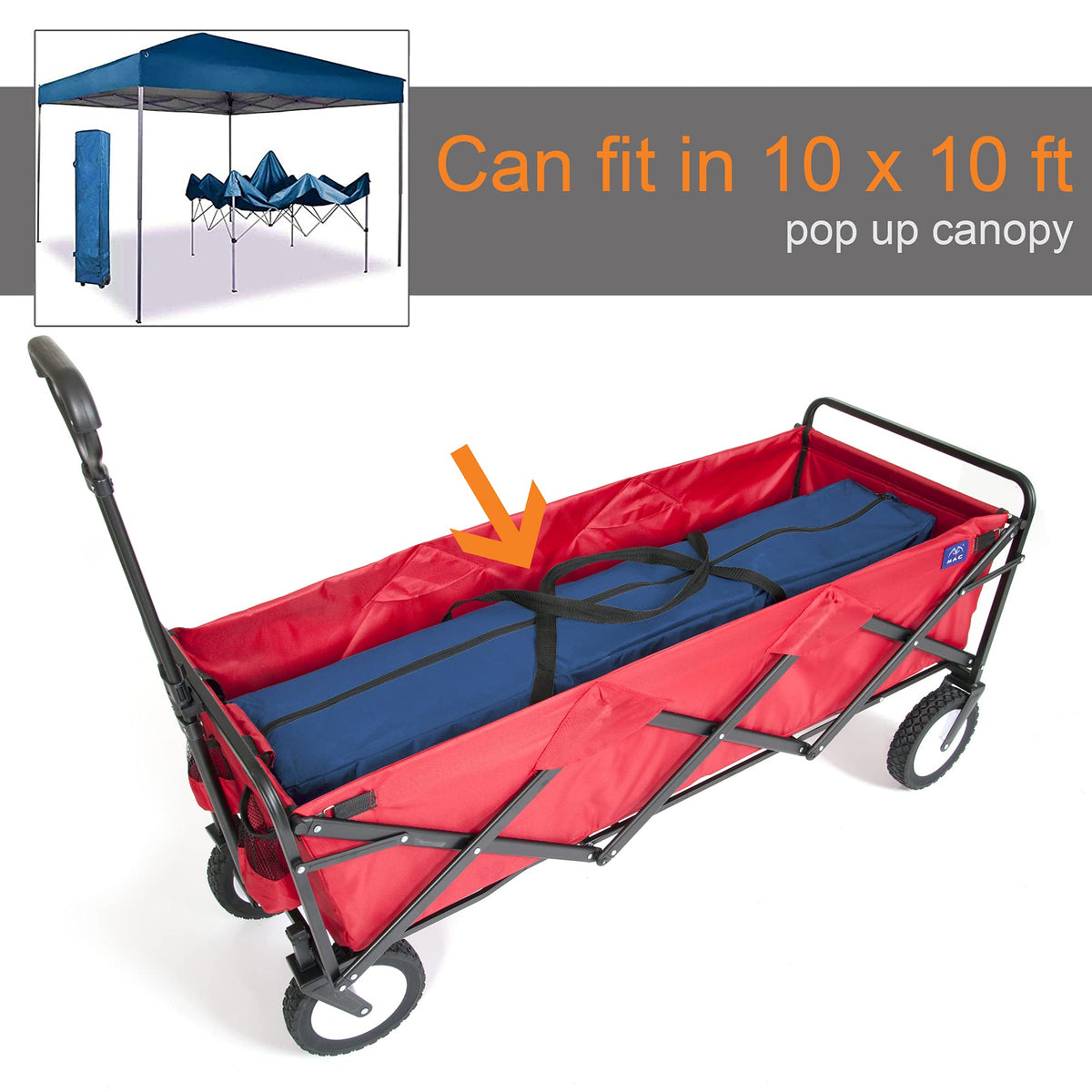 MacSports WTCX-201 extended wagon adjustable handle for easy pulling