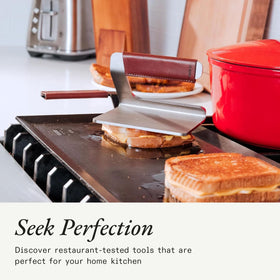 Made In grill press with durable stainless steel for everyday use