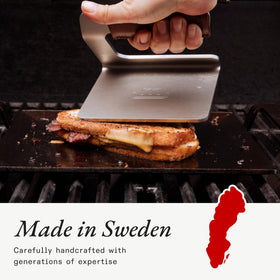 Made In grill press removable leather handle cover for grip and comfort