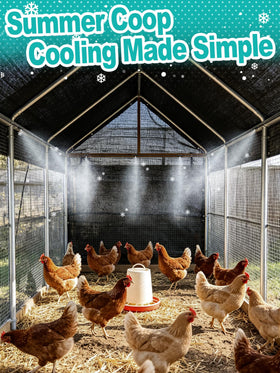 MADHOLLY eleven-nozzle system covers 13–18 chickens for cooling