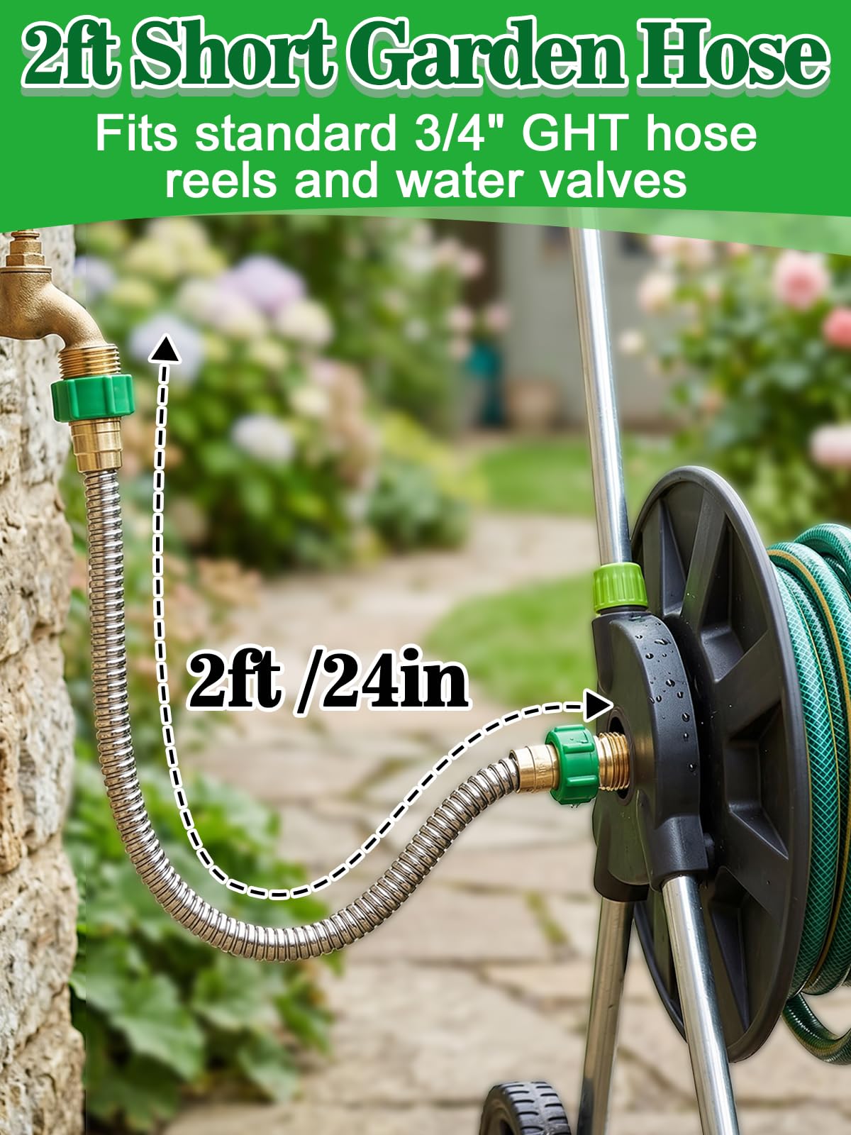 MADHOLLY 2ft leader hose with included PTFE tape and washers for secure seals